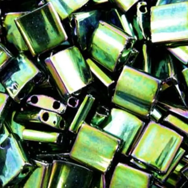 Χάντρα Miyuki Tila No468 Green Metallic Iris ~7gr