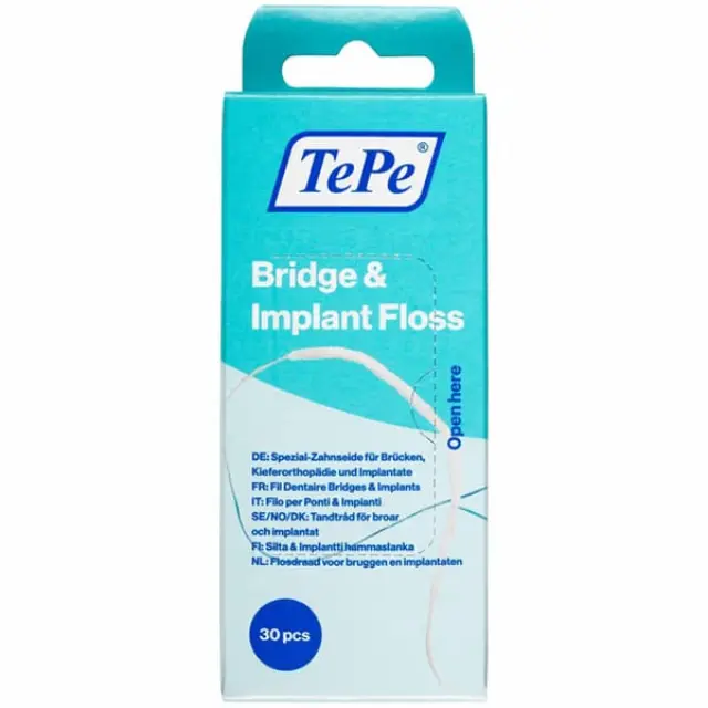 TePe Bridge & Implant Floss Οδοντικό Νήμα 30τμχ