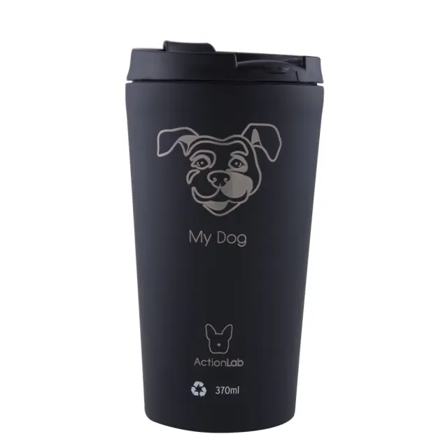 Eco Life Coffee Thermos Μαύρο My Dog 370ml Μαύρο