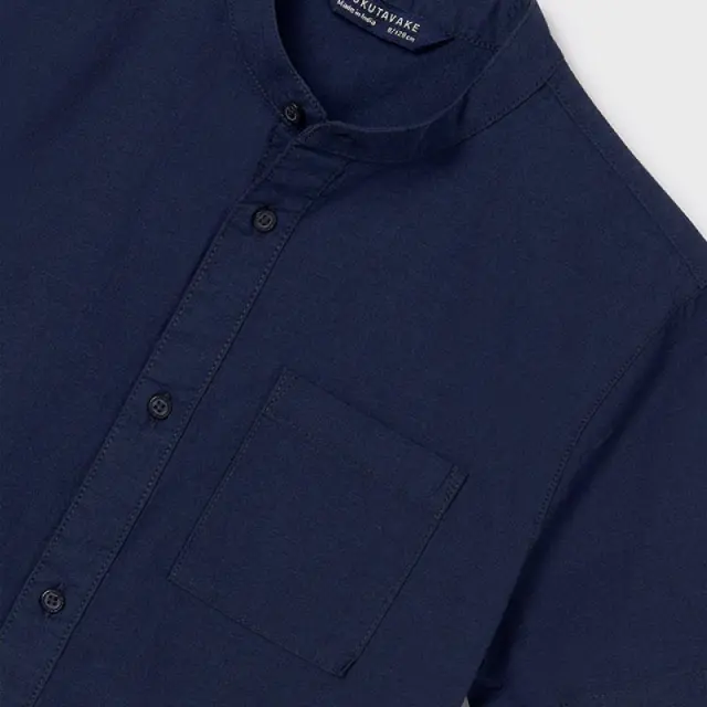 Junior 10 έως 18 ετών Πουκάμισο μάο Better Cotton ναυτικό μπλε - 18Ε 2