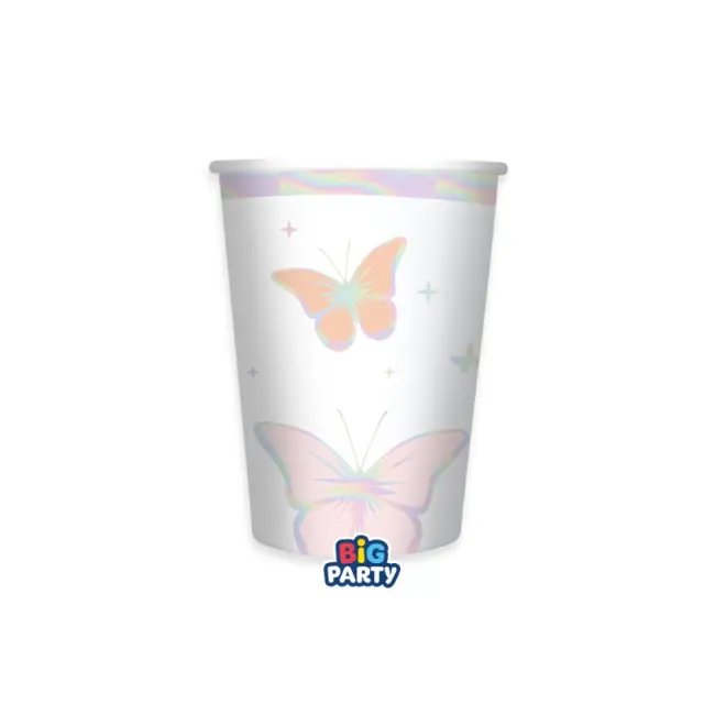 Ποτήρια Χάρτινα 250ml Πεταλούδες - Butterfly 6 τεμ