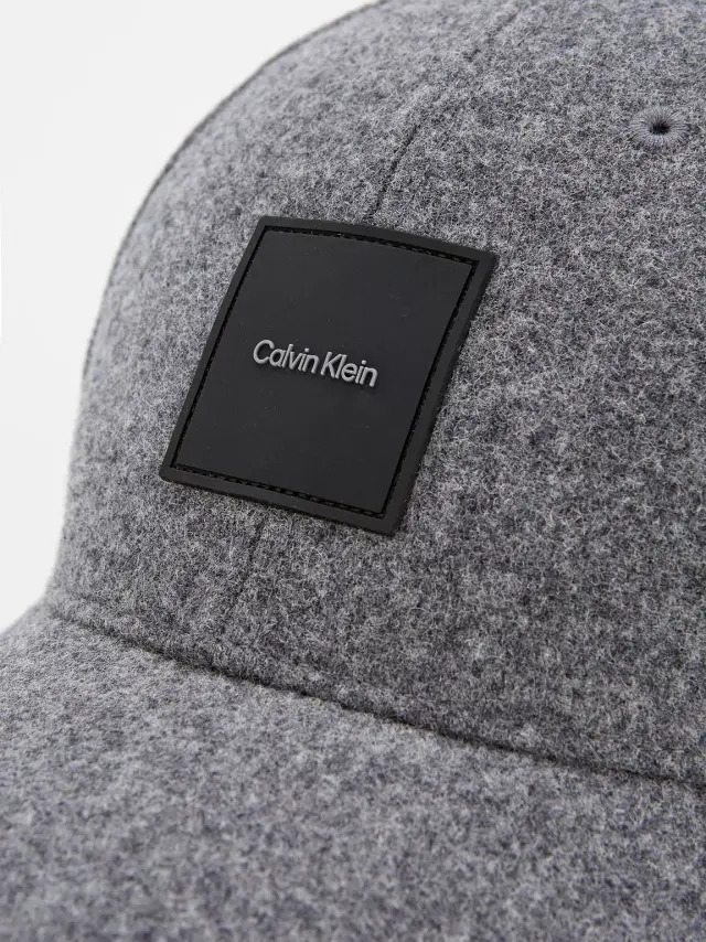 Calvin Klein Unisex Καπέλο Jockey Patch Logo Wool Baseball Cap Γκρι 2