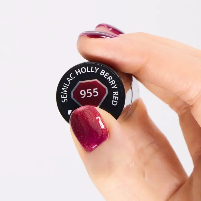 Semilac Ημιμόνιμο Βερνίκι 955 Holly Berry Red 7ml 2