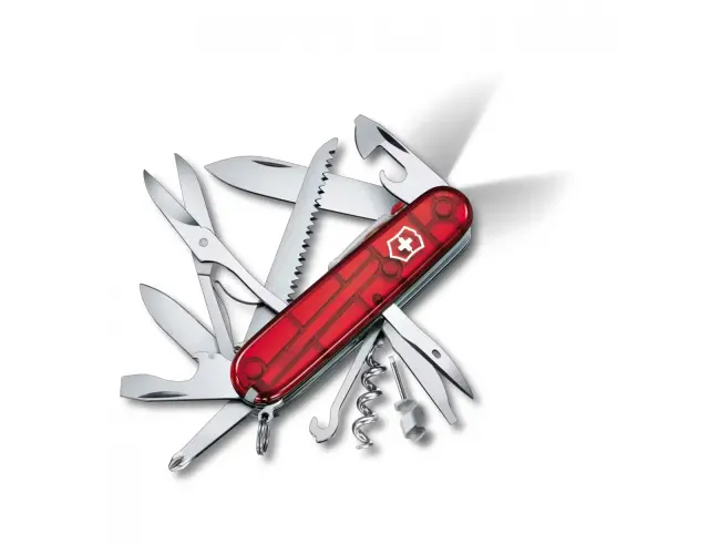 Ελβετικός Σουγιάς Victorinox Huntsman Lite με 21λειτουργίες και μήκος 9.1cm - Red Transparent1.7915.T 2