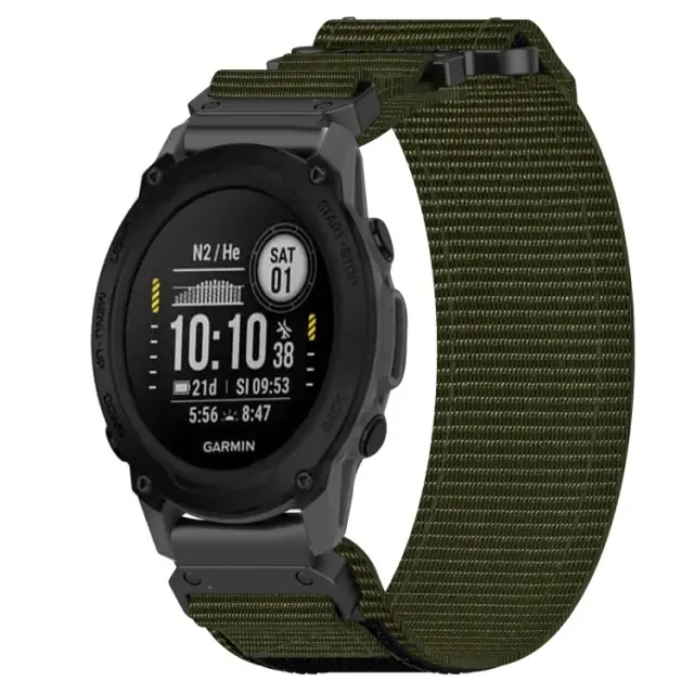 Nylon Hook Λουράκι για Garmin Fenix 5/6/6 Pro/7/8/9 (47mm)-Army Green OEM
