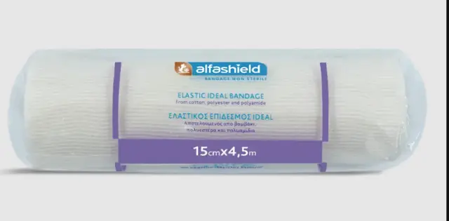 Alfashield Elastic Ideal Bandage (15cm x 4,5m) Ελαστικός Επίδεσμος, 1 τεμάχιο