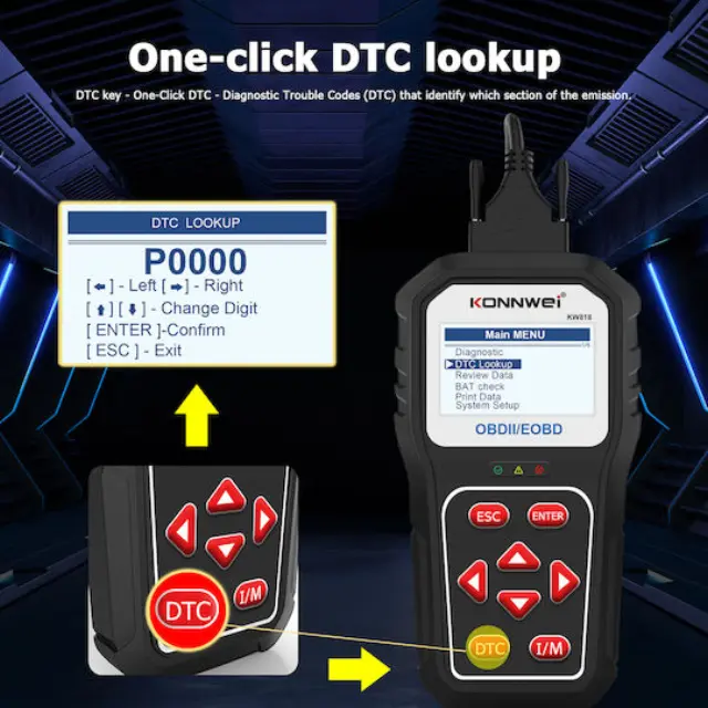 Konnwei KW818 Διαγνωστικό Αυτοκινήτου Ψηφιακό OBD 2 με Bluetooth 3