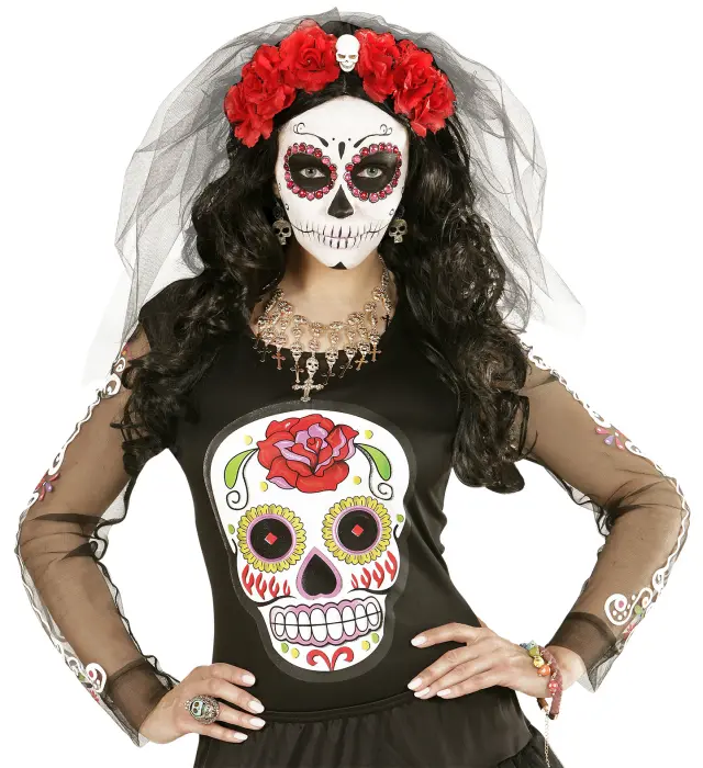 Αποκριάτικο Αξεσουάρ Σκουλαρίκια Azure Skull (Widmann) (W-03504) 3