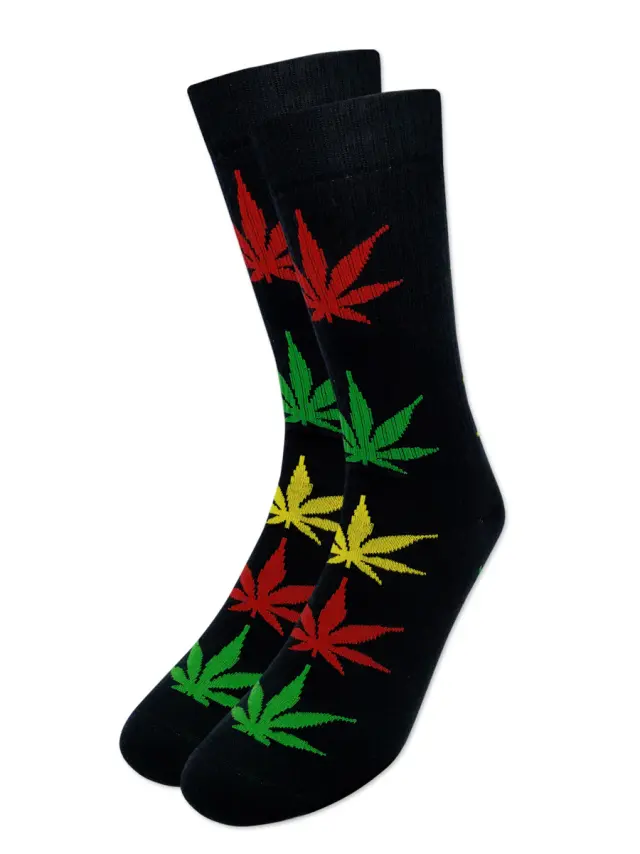 Κάλτσα Βαμβακερή με Σχέδια Marijuana NODO - 43-47 2