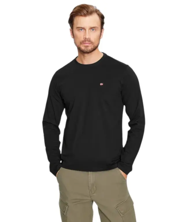 Napapijri - Ανδρική Μακρυμάνικη Μπλούζα Salis Jersey Long Sleeve NP0A4HN7-041 Μαύρο - S