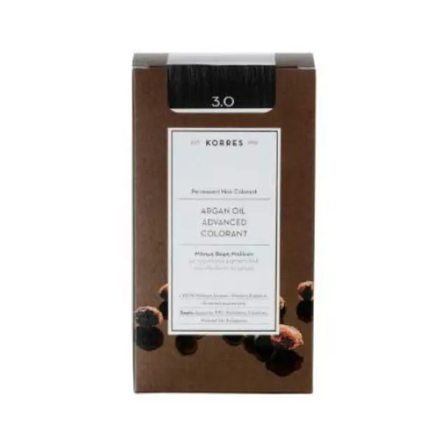 Korres Argan Oil Advanced Colorant Μόνιμη Βαφή Μαλλιών 3.0 Καστανό Σκούρο Φυσικό, 50ml 2
