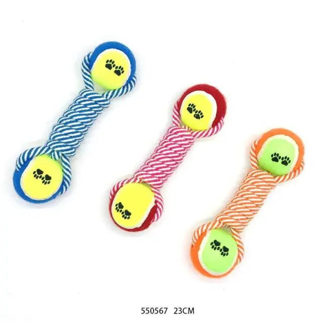 Παιχνίδι σκύλου σχοινί με μπάλες - 23cm - 12pcs - 550567 2