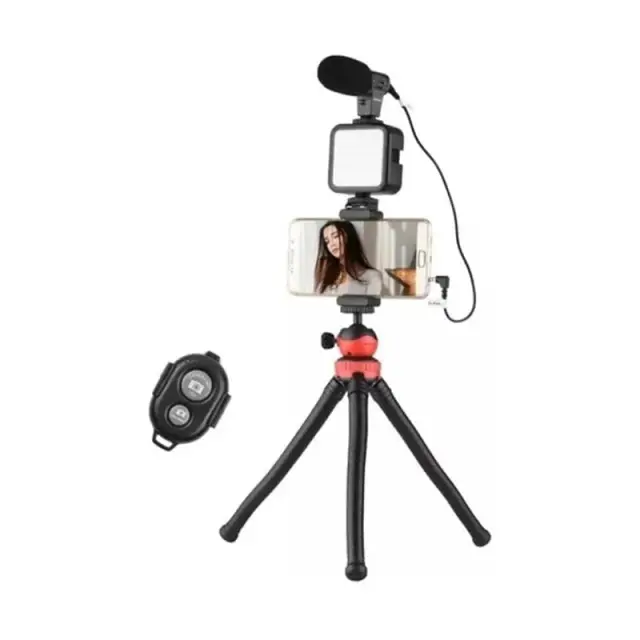 Τρίποδο Εύκαμπτο με Μικρόφωνο - Video making LED ring selfie light kits 68087 2