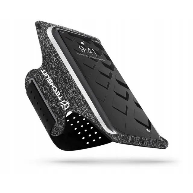 Techsuit - Sports Armband (TH10) - with Velcro, for Phones, max 6.5" - Gray / White