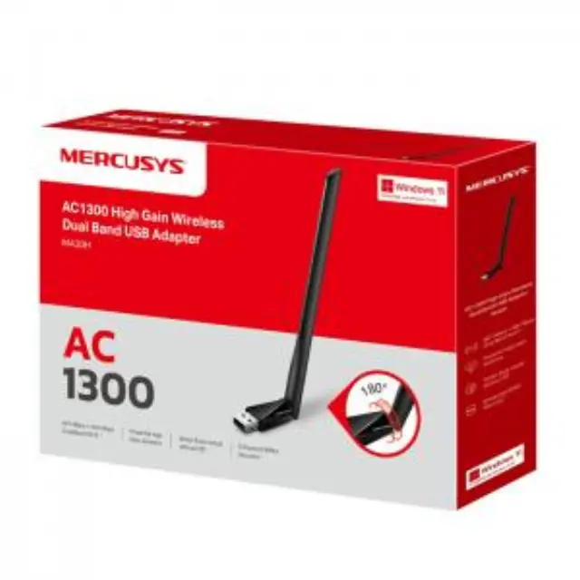 Mercusys AC1300 High Gain Wireless Dual Band USB Adapter (MA30H) (MERMA30H) 3
