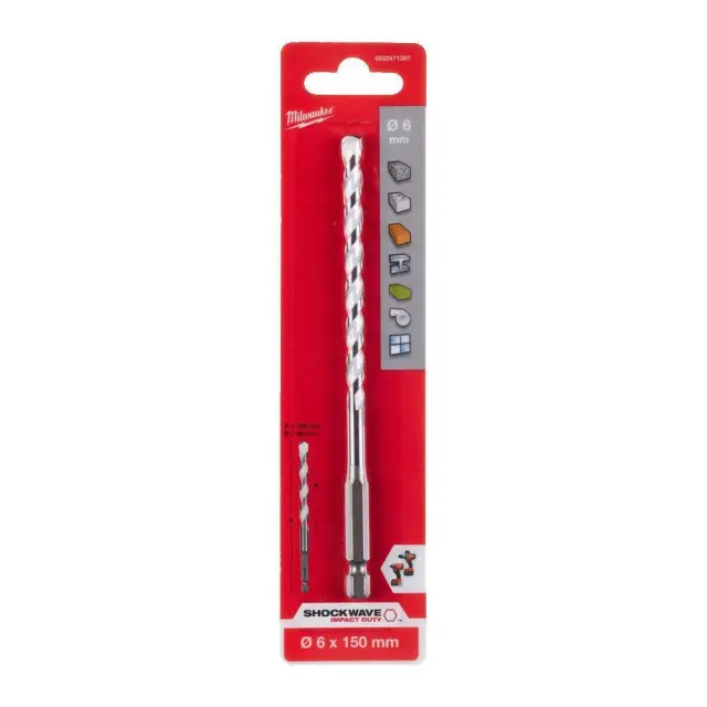 Τρυπάνι Πολλαπλών Υλικών Φ6x150mm MILWAUKEE SHOCKWAVE IMPACT DUTY 3
