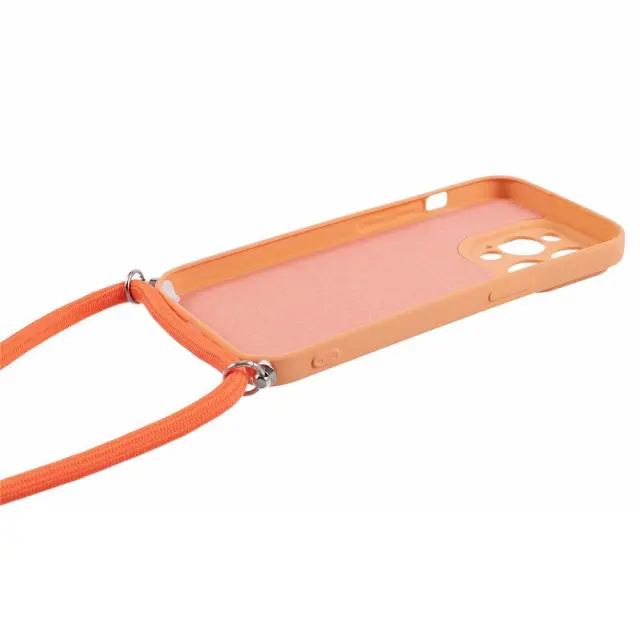 Θήκη με Κορδόνι για τον Λαιμό για iPhone 15 Pro- Orange OEM 3