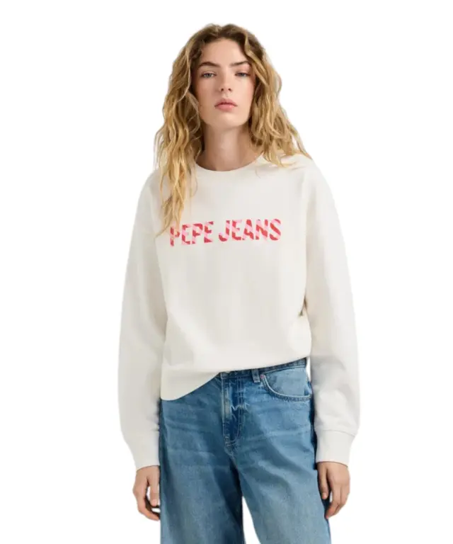 Pepe Jeans - Γυναικεία Μπλούζα Φούτερ Celeste PL5800099-808 Λευκό