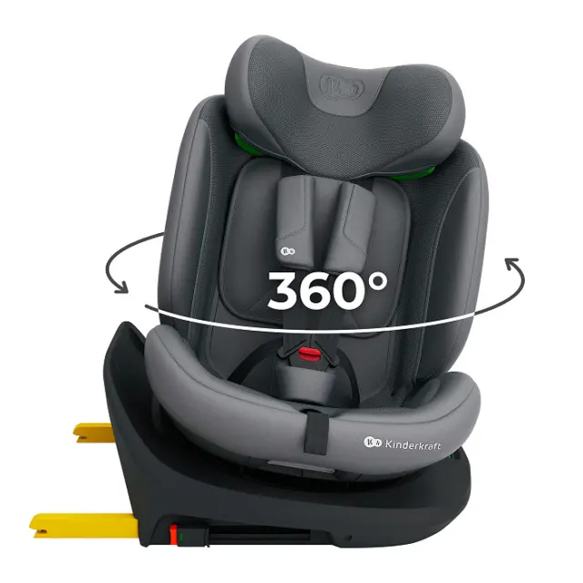 Kinderkraft i-Grow 2 Plus Κάθισμα Αυτοκινήτου i-Size 40-150cm ISOFIX 360° Grey 2
