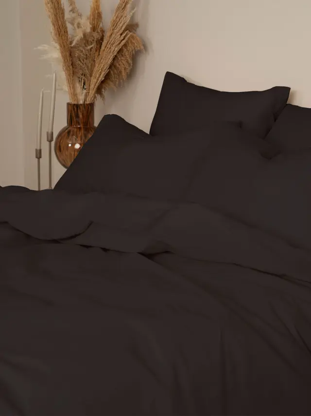 Σετ Σεντόνια Cotton Feelings 111 Black Μονό (165x270) Sunshine