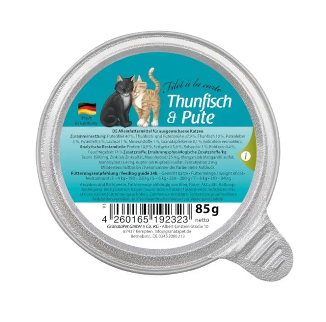 GRANATAPET Filet &aacute; la carte Tun with turkey - wet cat food - 85g