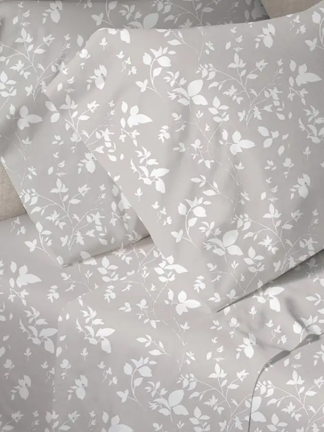 Σετ Σεντόνια Menta Εμπριμέ 040 Grey Μονο (160x250) Sunshine