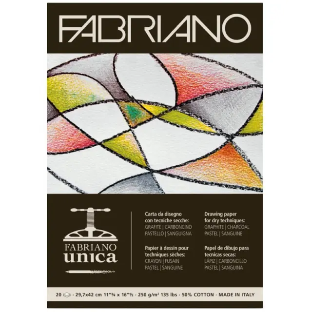 Μπλοκ Fabriano Unica White για Χαρακτική 250g/m² - A3 29.7x42cm - 20 Φύλλα