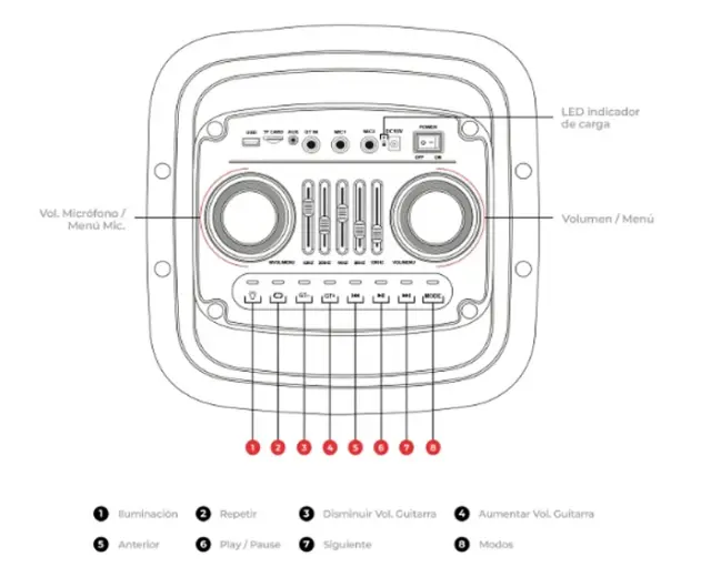 Φορητό ηχείο subwoofer με μικρόφωνο Karaoke - EV-8828 - 088286 3