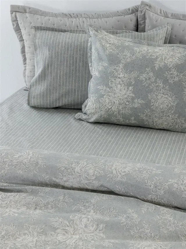 Ζεύγος Μαξιλαροθήκες 52x72 Estella Palamaiki STE102 Γκρι 50% Tencel-50% Βαμβάκι