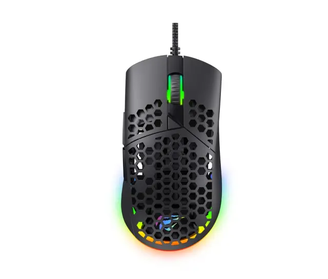 Havit - Wired Gaming Mouse (MS1036) - with RGB Lights, 1200/1600/2400/4800/6400/7200 DPI, 1.6m, 5V - Black