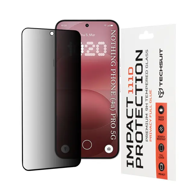 Techsuit - 111D Privacy Full Glue - Nothing Phone (4a) Pro - Black