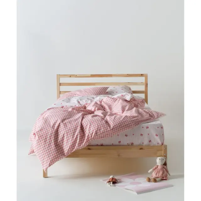 Σετ Παιδικά Σεντόνια Μονά 3 Τεμαχίων Kentia Sassy White-Pink 160x270