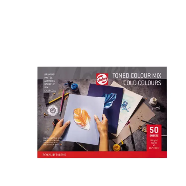 Μπλοκ Talens Cold Colours Mix Toned Papers A4 - 180gr/m² - 50 Φύλλα
