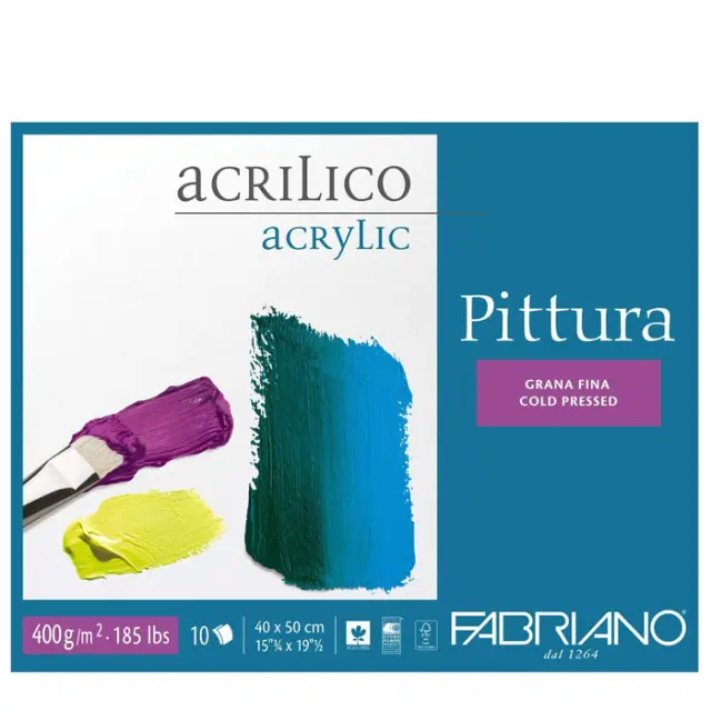 Μπλοκ Fabriano Pittura Ακρυλικών 400g/m² - 40x50cm - 10 Φύλλα