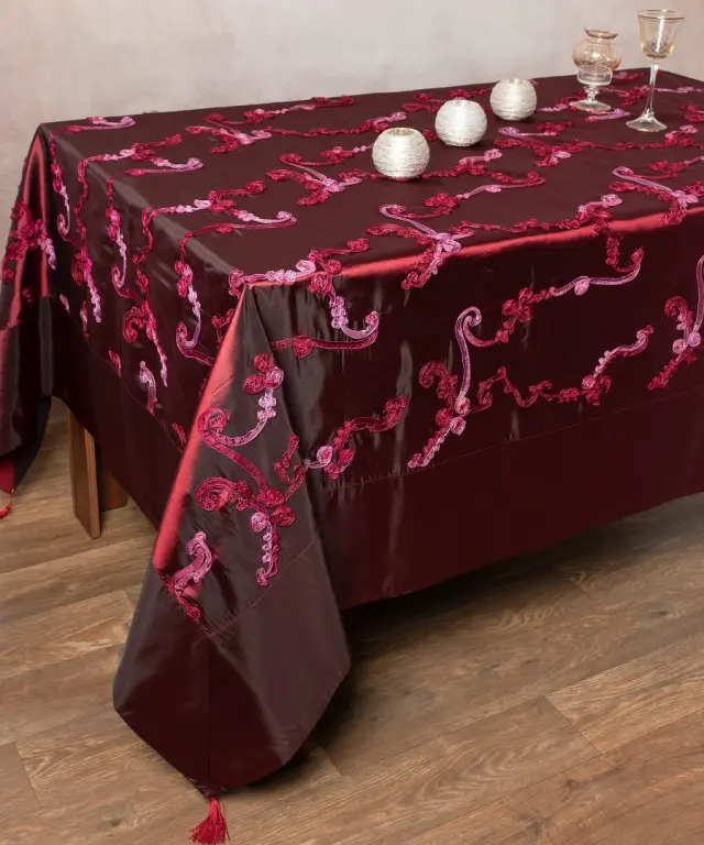 Σατέν Τραπεζομάντηλο ( 180cm x 220cm ) 6271 Μπορντώ - -