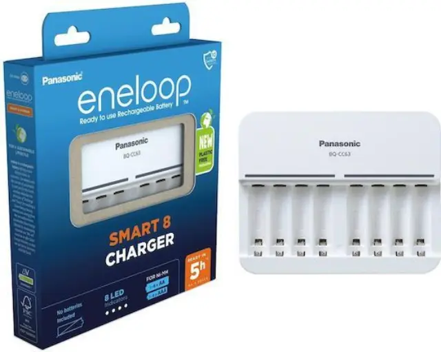 Φορτιστής Μπαταριών Panasonic Eneloop BQ-CC63E για AA/AAA 8 Θέσεων
