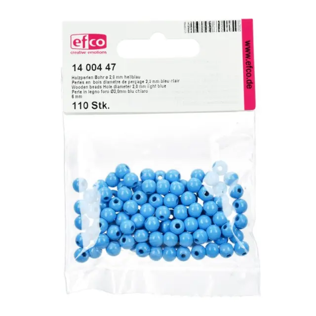 Efco Ξύλινες Χάντρες Ø6mm - Light Blue - 110τεμ