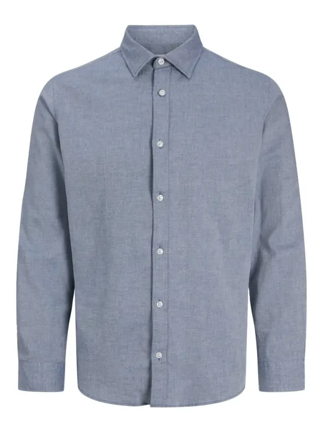 JJEFIELD MELANGE SHIRT LS SN - Faded Denim