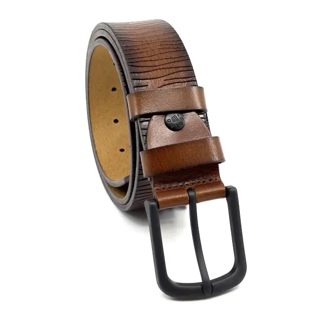 Καφέ Δερμάτινη Ζώνη Full Grain 4 cm 3
