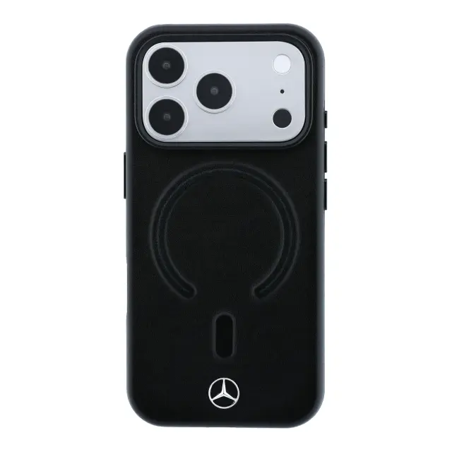 Mercedes PU Leather 3D MagSafe Case for iPhone 18 Pro Max Black/Anthracite 3