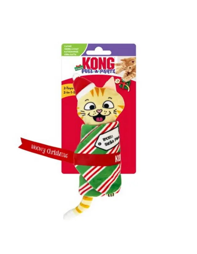 Kong Holiday Pull A Partz Χριστουγεννιάτικο Παιχνίδι Γάτας (17cm) Μονόχρωμο