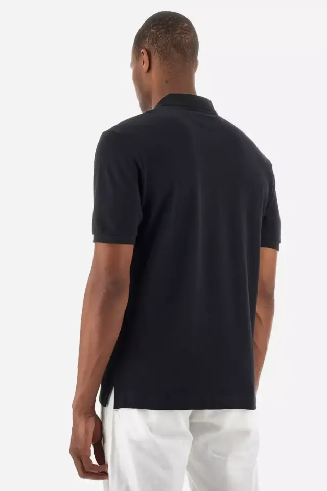 La Martina - Ανδρικό Κοντομάνικο Tex Polo Regular Fit BPMP01-PK031-09999 Μαύρο 2