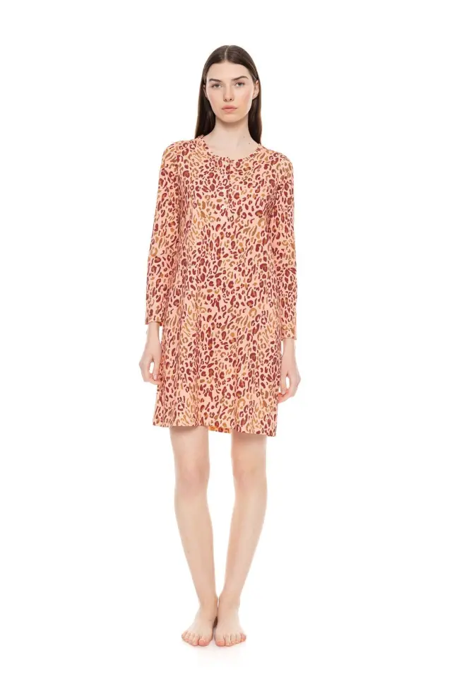 W1607 - Type - NIGHTGOWN SOFT PINK LEOPARD