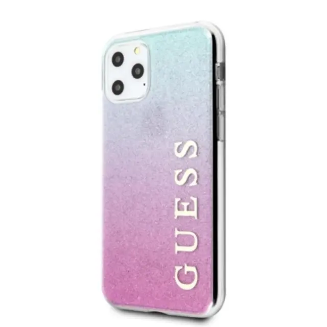 Guess Back Cover Pink-Blue Glitter (iPhone 11 Pro Max)