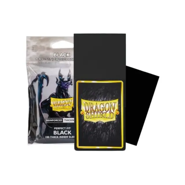 Dragon Shield Standard size Perfect fit - Inner Sleeves - Thick Inner Black (100 Sleeves)