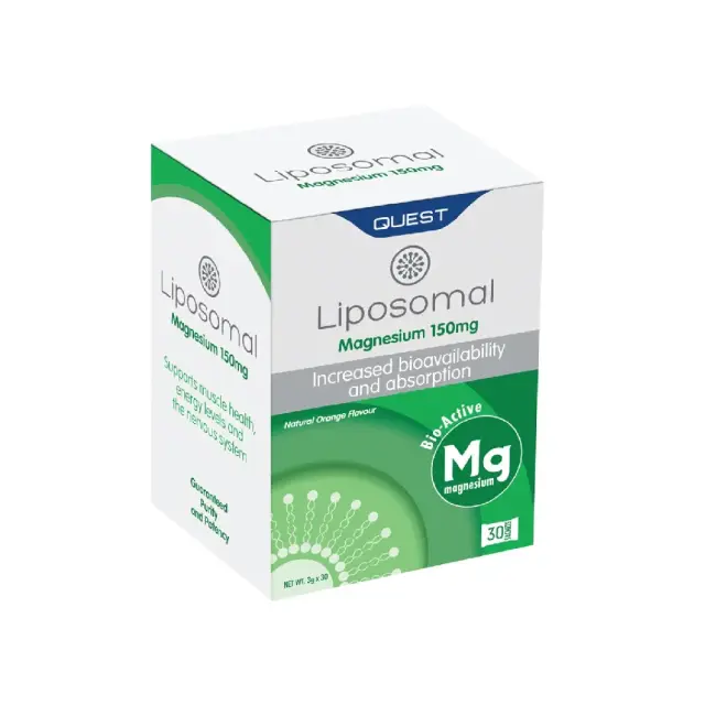 Quest Liposomal Magnesium 150mg, Συμπλήρωμα Διατροφής Μαγνησίου Για Την Καλή Υγεία Των Μυών Πρόληψη Κραμπών & Δυσκαμψίας Με Γεύση Πορτοκάλι 30 φακελίσκοι