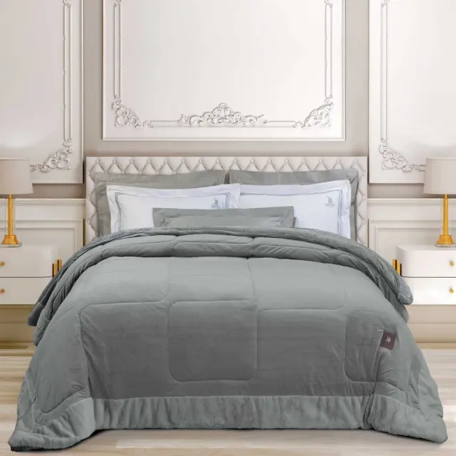 Κουβερτοπάπλωμα 240x250 King Size 700gsm Premium Greenwich Polo Club 3967 Grey 100% Πολυέστερ