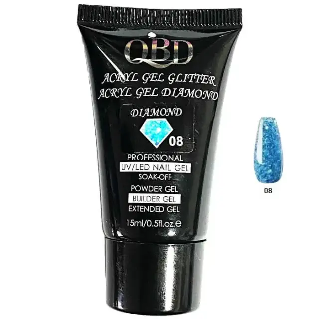 QBD Acrygel Uv/Led Diamond Glitter 15ml Diamond 08