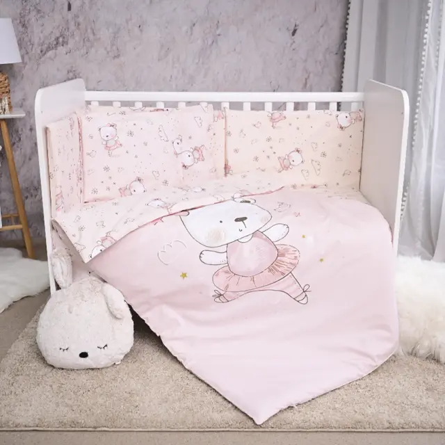 Σετ προίκας μωρού για κούνια SMILE Ballerina bear pink Ροζ