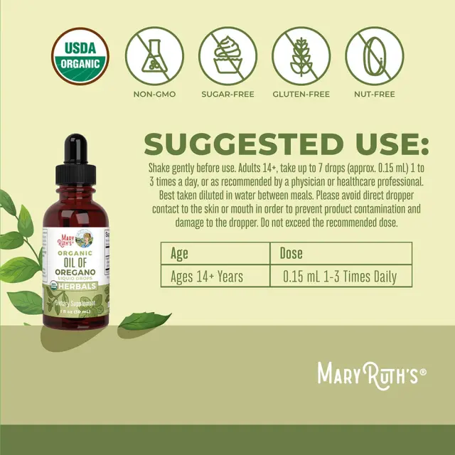 MaryRuth's Organic Oil of Oregano Liquid Drops 3